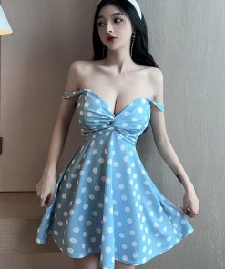 Sexy Women's Deep V-Neck Spaghetti Strap Dress - Slim-Fit Tummy-Covering Short Skirt for Nightclub & Work Uniform Style