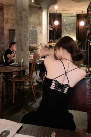 Sheer Butterfly Print Mesh Backless Camisole Dress for Women - Slim Fit Summer Style