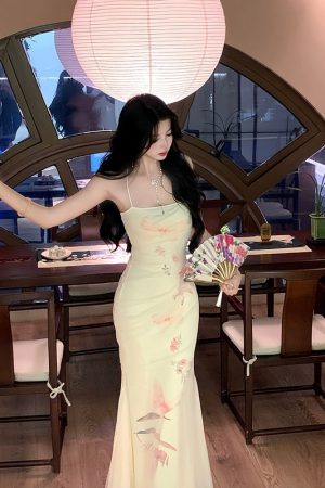 Sheer Butterfly Print Mesh Backless Camisole Dress for Women - Slim Fit Summer Style