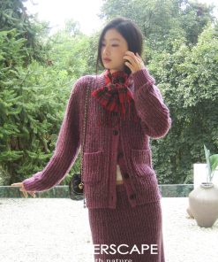 Sheer Floral Round Neck Knitted Cardigan with Rainbow Silver Thread - Lightweight, Stylish Layering Essential