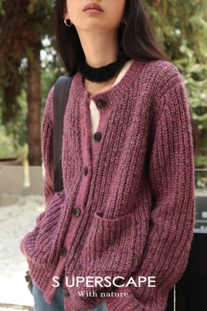 Sheer Floral Round Neck Knitted Cardigan with Rainbow Silver Thread - Lightweight, Stylish Layering Essential