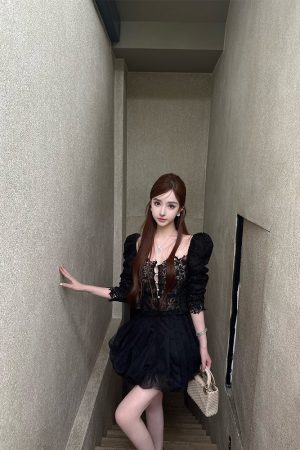 Sheer Lace Trim Long Sleeve Cardigan Top for Women - Miss/Socialite Style, Summer Fashion, 90s Inspired