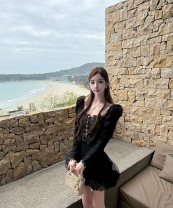 Sheer Lace Trim Long Sleeve Cardigan Top for Women - Miss/Socialite Style, Summer Fashion, 90s Inspired