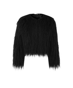 Short Faux Fur Jacket for Women - Trendy Loose Long Sleeve Coat, European American Style, Perfect for Autumn Winter Fashion