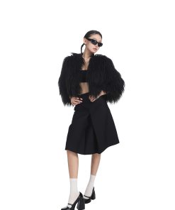 Short Faux Fur Jacket for Women - Trendy Loose Long Sleeve Coat, European American Style, Perfect for Autumn Winter Fashion