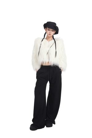 Short Faux Fur Jacket for Women - Trendy Loose Long Sleeve Coat, European American Style, Perfect for Autumn Winter Fashion