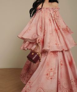 Sicily Floral One-Shoulder Top and Skirt Set - Beach Vacation Style, Chic Summer Outfit, Trendy 90s Inspired Fashion