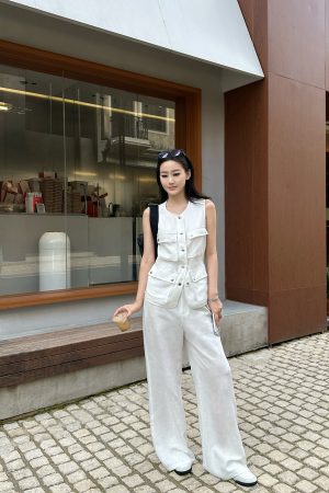 Silk Linen Tencel Pants for Women - Improved Fit Long Pants in Lightweight Fabric for Effortless Style and Comfort