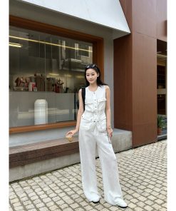 Silk Linen Tencel Pants for Women - Improved Fit Long Pants in Lightweight Fabric for Effortless Style and Comfort