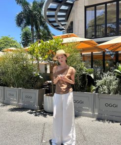 Silk Linen Tencel Pants for Women - Improved Fit Long Pants in Lightweight Fabric for Effortless Style and Comfort