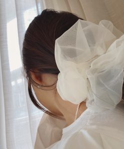 Silk Scrunchie with Retro French Minimalist Design - Stylish Hair Accessory Inspired by Y2K Aesthetics