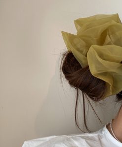 Silk Scrunchie with Retro French Minimalist Design - Stylish Hair Accessory Inspired by Y2K Aesthetics
