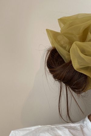 Silk Scrunchie with Retro French Minimalist Design - Stylish Hair Accessory Inspired by Y2K Aesthetics