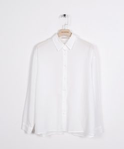 Silky Minimalist Loose Silhouette Shirt - High-End Feel Korean Style Top for Effortless Chic Fashion