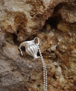 Silver Flower Vase Pendant Necklace for Women, Unique Creative Design, 2025 Trendy Jewelry, Elegant Floral Statement Piece