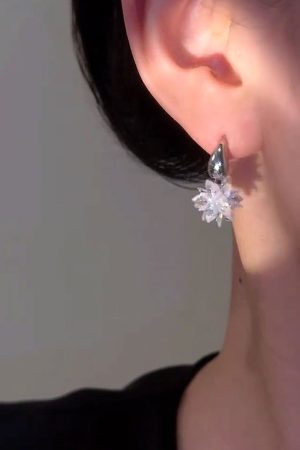 Silver-White Spike Crystal Drop Earrings for Women - Luxury High-End Design, Versatile Fashion Accessory, 2025 Trend
