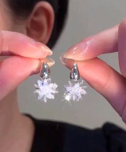 Silver-White Spike Crystal Drop Earrings for Women - Luxury High-End Design, Versatile Fashion Accessory, 2025 Trend