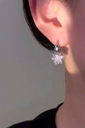 Silver-White Spike Crystal Drop Earrings for Women - Luxury High-End Design, Versatile Fashion Accessory, 2025 Trend