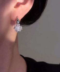 Silver-White Spike Crystal Drop Earrings for Women - Luxury High-End Design, Versatile Fashion Accessory, 2025 Trend