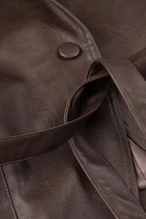 Simple Clothing Ideas, Cozy Korean Outfit - Asymmetric Faux Leather Jacket