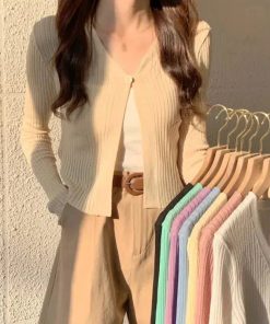 Simple Clothing Ideas, Cute Outfits For Blondes - Soft Girl One Button Cardigan