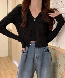 Simple Clothing Ideas, Cute Outfits For Blondes - Soft Girl One Button Cardigan