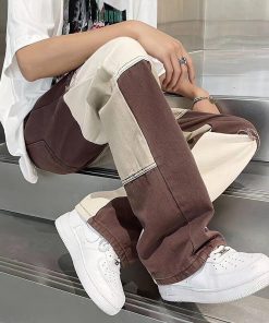 Simple Outfits For College, Fall Dress With Jacket Outfit - Y2K Patchwork Pants