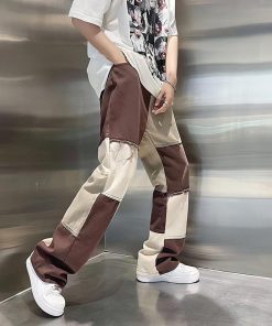 Simple Outfits For College, Fall Dress With Jacket Outfit - Y2K Patchwork Pants