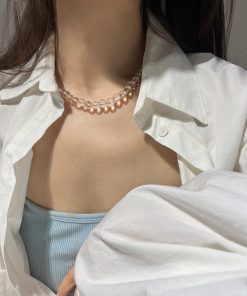 Simple Transparent White Crystal Necklace - Versatile Summer Fashion with Positive Energy - Korean Style Jewelry