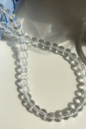 Simple Transparent White Crystal Necklace - Versatile Summer Fashion with Positive Energy - Korean Style Jewelry