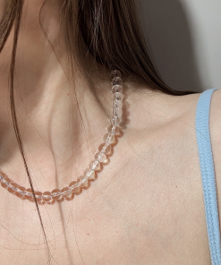 Simple Transparent White Crystal Necklace - Versatile Summer Fashion with Positive Energy - Korean Style Jewelry