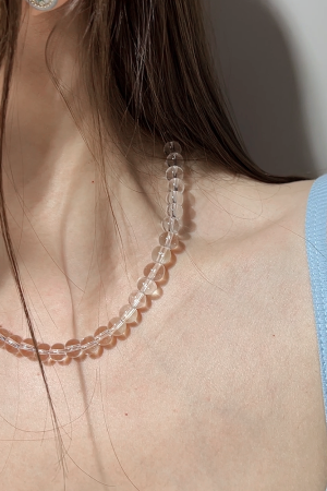 Simple Transparent White Crystal Necklace - Versatile Summer Fashion with Positive Energy - Korean Style Jewelry