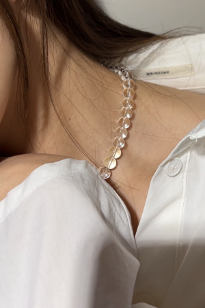 Simple Transparent White Crystal Necklace - Versatile Summer Fashion with Positive Energy - Korean Style Jewelry