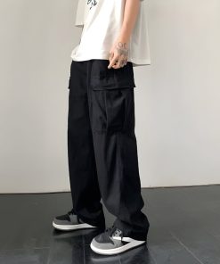 Simple Trendy Outfits, Swaggy Outfits - Side Belt Detailed Baggy Cargo Pants
