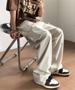 Simple Trendy Outfits, Swaggy Outfits - Side Belt Detailed Baggy Cargo Pants