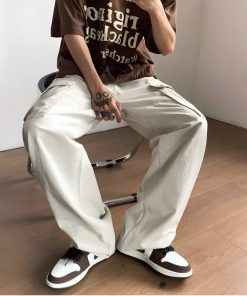 Simple Trendy Outfits, Swaggy Outfits - Side Belt Detailed Baggy Cargo Pants