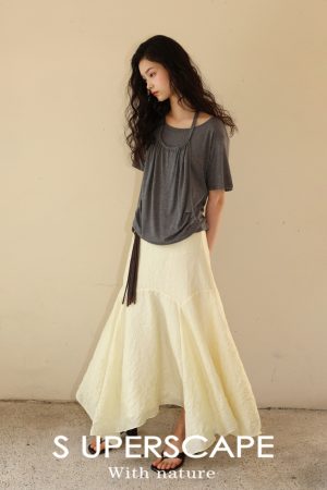 Skin-Friendly Breathable Mulberry Silk Tencel Faux Two-Piece Halter Short Sleeve T-Shirt for Effortless Chic Style