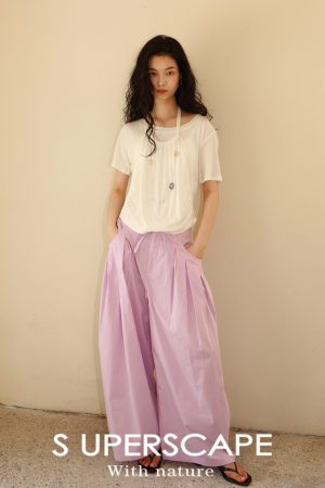 Skin-Friendly Breathable Mulberry Silk Tencel Faux Two-Piece Halter Short Sleeve T-Shirt for Effortless Chic Style