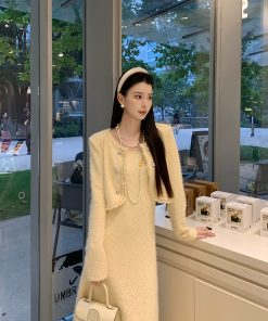 Sleeveless High-End Waist-Cinching Long Dress for Women - Chanel-Style Luxury Fashion, Elegant Evening Look, 90s Inspired