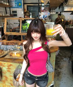 Slim Fit Black Camisole Top - South Li Xiang Korean Drama Style, Hot Girl Aesthetic, Summer Essential for Chic Outfits