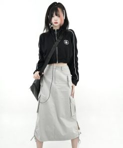 Slim Fit College Style Short Jacket for Women, Casual Zipper Cardigan, Autumn 2025, Stand Collar, Trendy 90s Inspired Outerwear