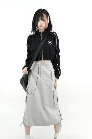 Slim Fit College Style Short Jacket for Women, Casual Zipper Cardigan, Autumn 2025, Stand Collar, Trendy 90s Inspired Outerwear