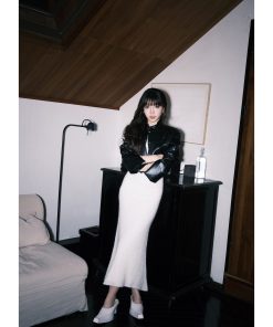 Slim-Fit Fishtail Sweater Dress for Women - Knitted Long Dress with Straps, Perfect for 90s and Y2K Style