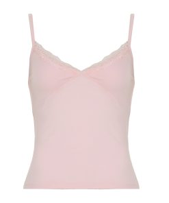 Slim Fit Lace Spliced Camisole Top - Sexy Solid Color Basic Tank for European and American Style, Perfect for Y2K and Everyday Wear
