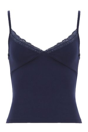 Slim Fit Lace Spliced Camisole Top - Sexy Solid Color Basic Tank for European and American Style, Perfect for Y2K and Everyday Wear