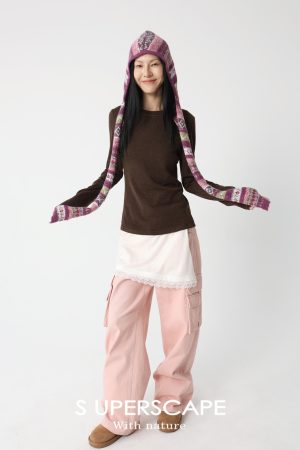 Slim-Fit Lace-Trimmed Long Faux Two-Piece Split Hem T-Shirt - Y2K Inspired Stylish Top for Effortless Chic Looks