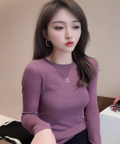 Slim-Fit Sheer Mesh Long Sleeve T-Shirt for Women - Stylish Base Layer Top for Spring and Autumn 2025