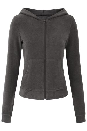 Slim Fit Two-Tone Knitted Hooded Jacket and Straight Leg Pants Set for Women - Spring Fashion, Casual Chic, Stylish Two-Piece Outfit