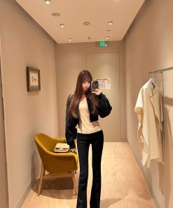 Slim Fit Wine Glass Leg Pants for Women - Flattering Casual Jeans for Spring and Summer, Elongating Style for Tall Women