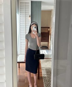 Slimming High-Stretch U-Neck Fitted Basic Top - Comfortable Versatile Style for Everyday Wear